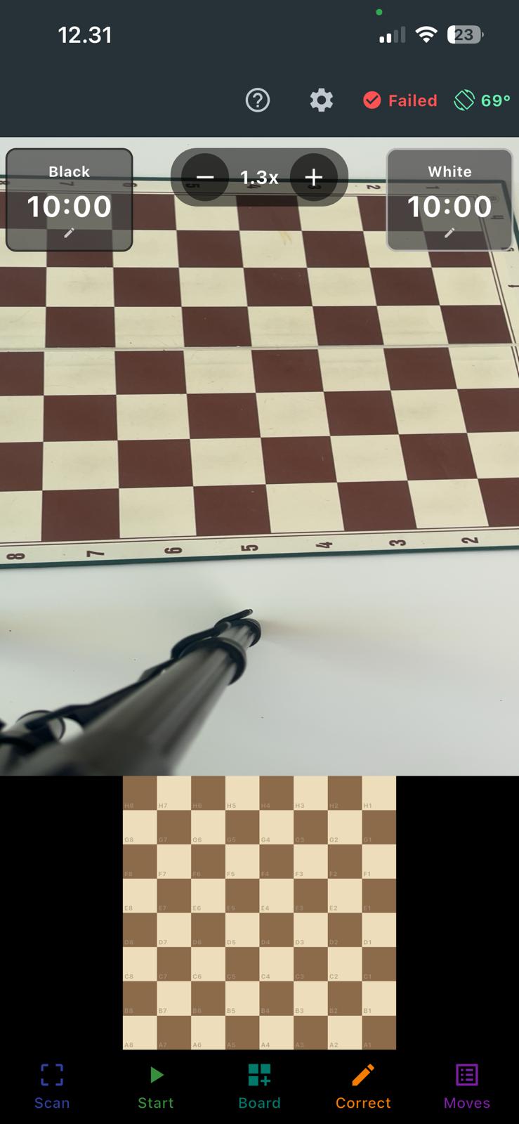 Zoomed in too far, board cut off